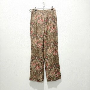 Vintage Talbots silk linen blend Floral paisley Pants 6